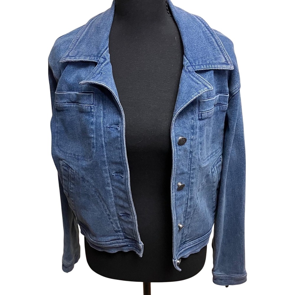 Harley-Davidson Denim Jacket Women Medium Blue Excellent Embroidered Eagle Logo